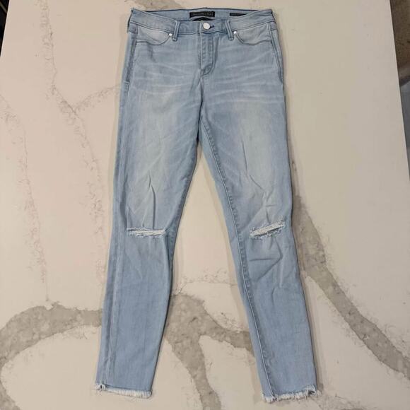 Abercrombie & Fitch The Super Skinny Ankle Mid Rise Denim Jeans Women's 28 Blue - Picture 1 of 9